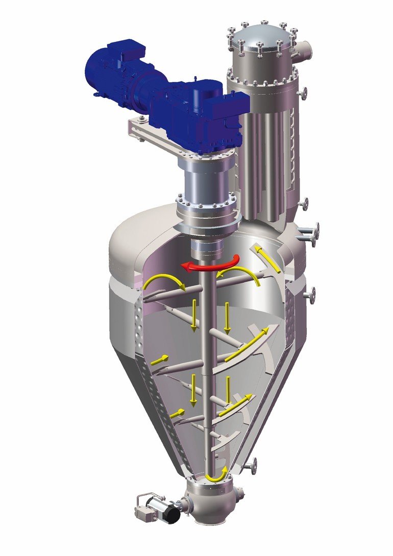 LDG series internal heating spiral belt drying mixer (Single cone spiral mixing dryer)